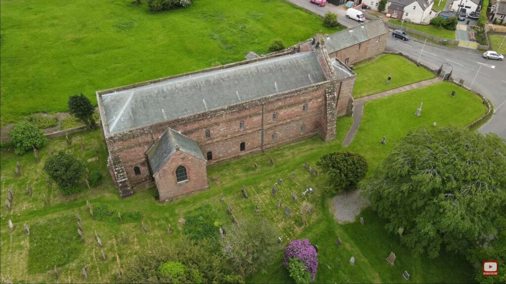 Bird view of Holme Cultram Abbey, Abbeytown Cumbria